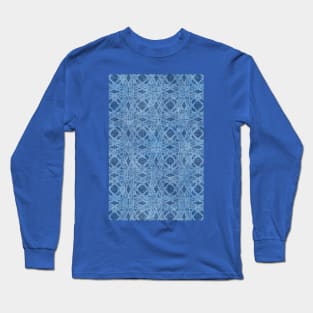 Monochrome Denim Blue Circles Long Sleeve T-Shirt